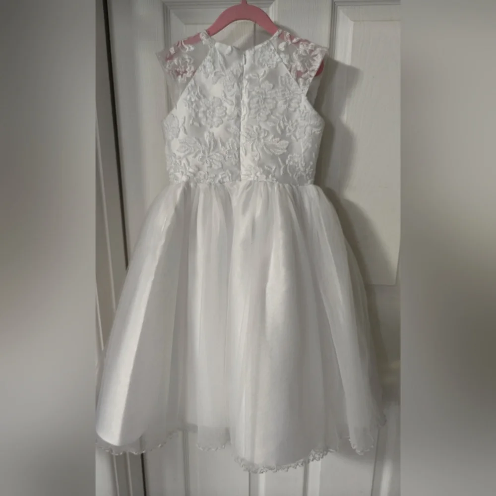 Elegant White Lace Kids Dress